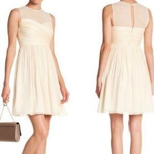 J.Crew Womens cream Clara Silk Chiffon Sleeveless Wedding/ Bridesmaid dress 2